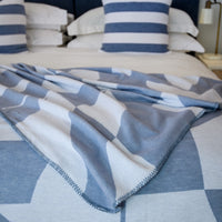 Amanda Cotton Shapes Throw Overcast Blue (200x230cm Double)