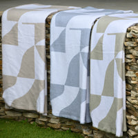 Amanda Cotton Shapes Throw Cobblestone (200x230cm Double)