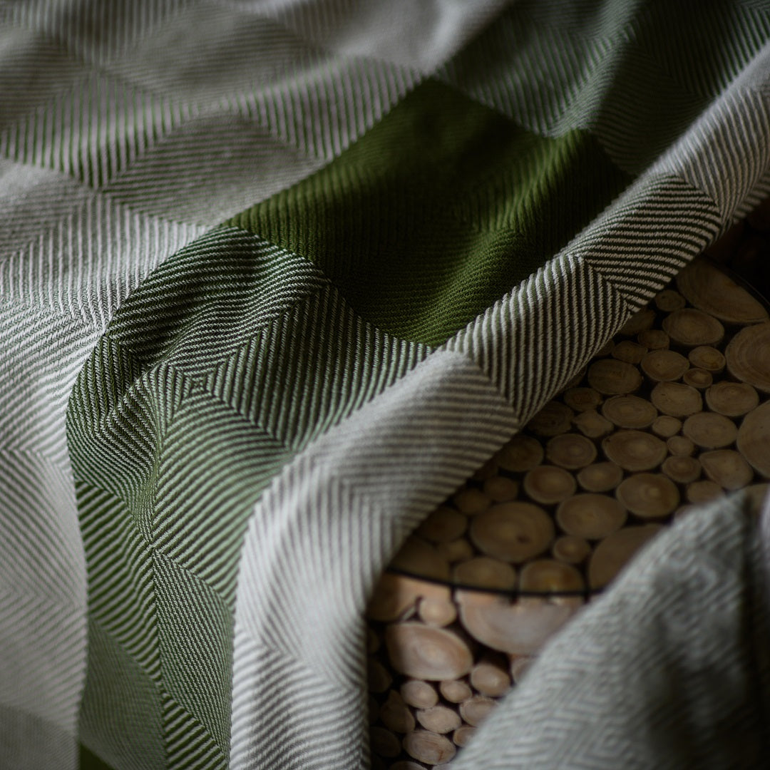 Protea Throw Geometry (Hunter Green / Olive)