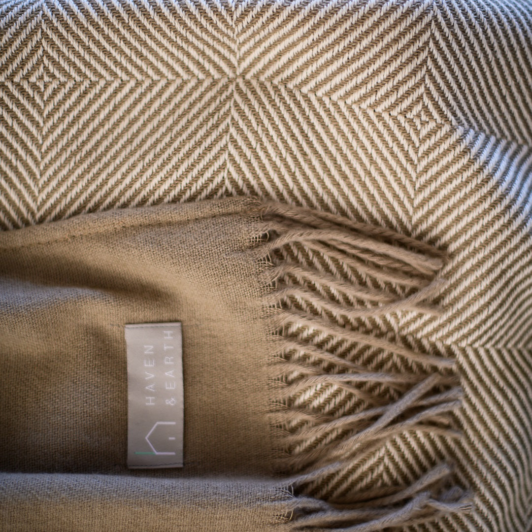 Protea Throw Geometry (Leather/Bone)