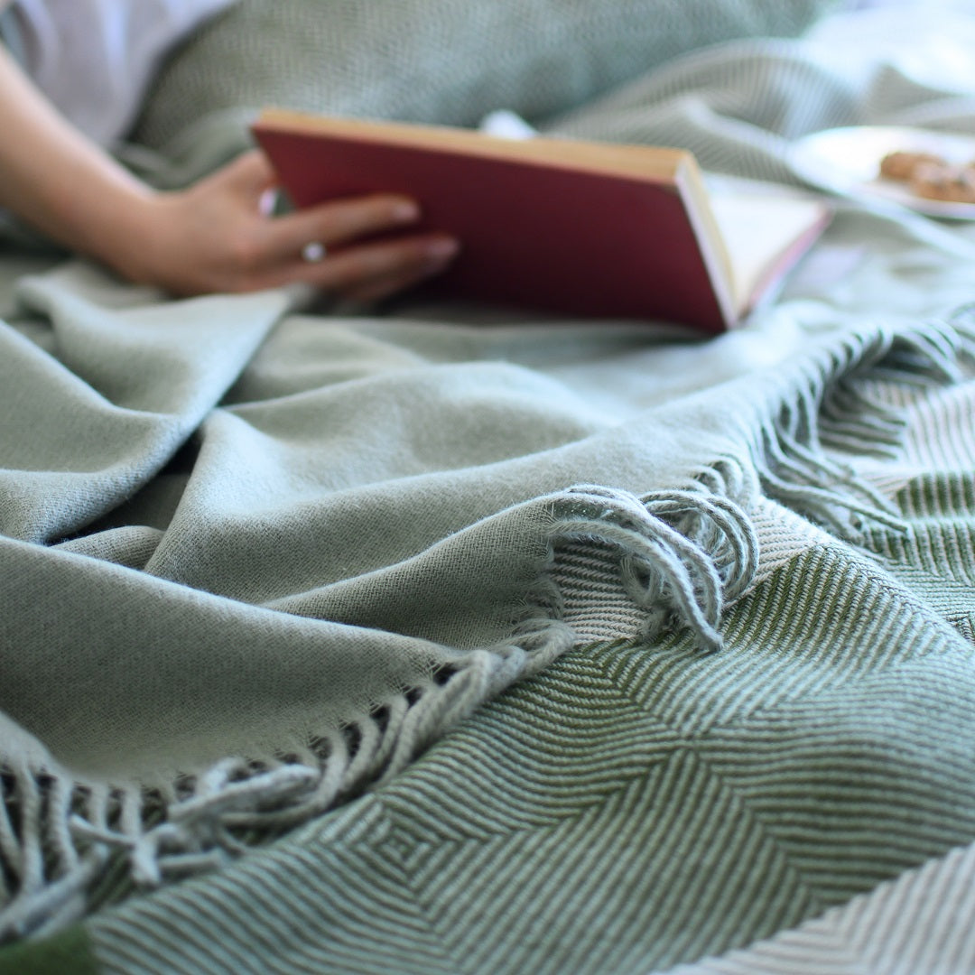 Melody Plain Throw (Olive Green)