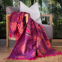 Thumbnail for Bella Vita Throw ShweShwe in Cerise Pink (My Africa) 140x180cm Single