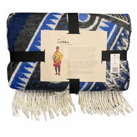 Thumbnail for Bella Vita Throw Kanga in Old Royal Blue/Black (My Africa) 140x180cm