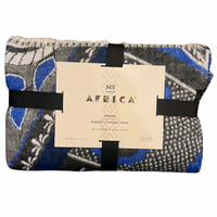 Thumbnail for Bella Vita Throw Kanga in Old Royal Blue/Black (My Africa) 140x180cm