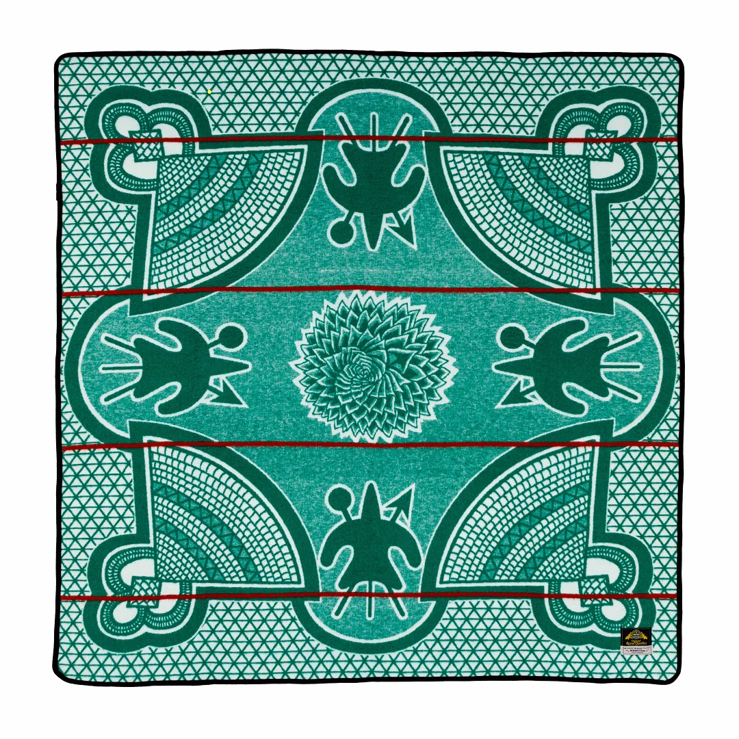 Kharetsa Aloe Blanket (Emerald Green / white / red stripe )