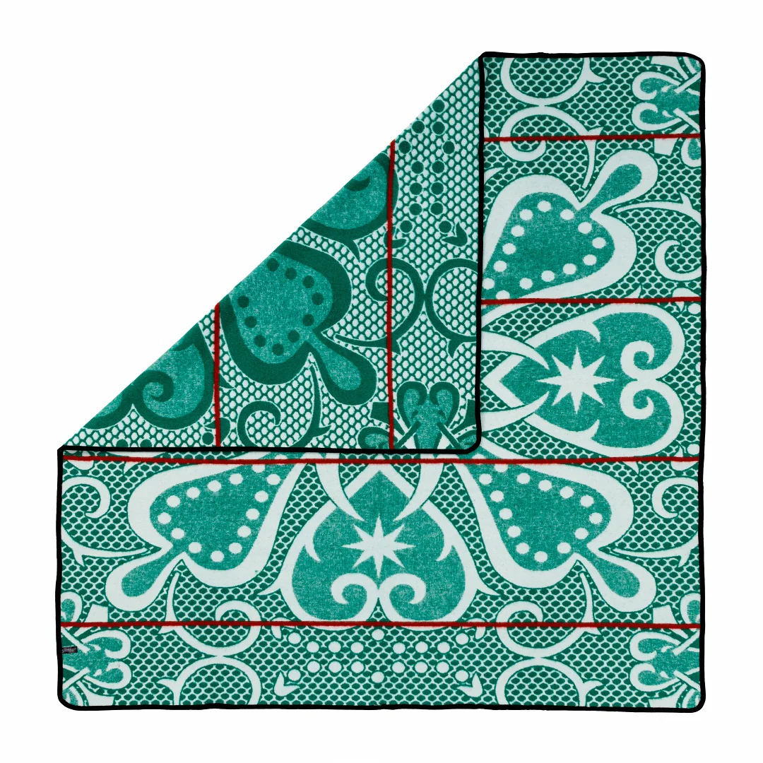 Basotho Seanamarena Chromatic Blanket (Emerald Green / White / Red Stripe)