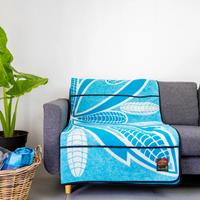 Basotho Seanamarena Poone Blanket (Peacock Blue / White / Black Stripe)