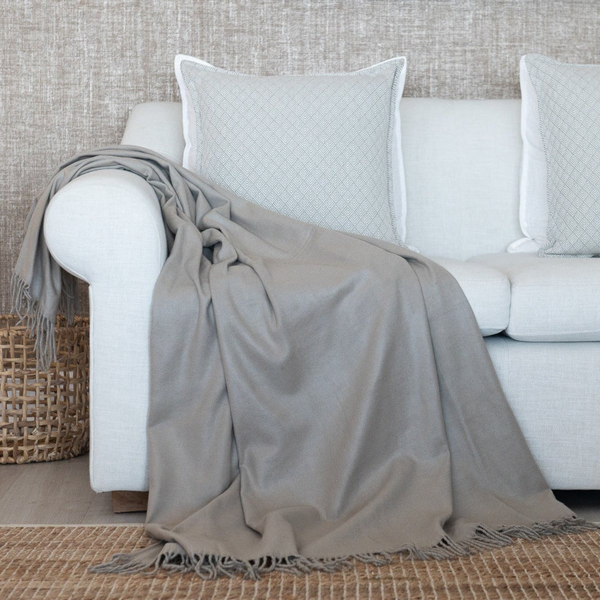 Melody Plain Throw (Cobblestone)