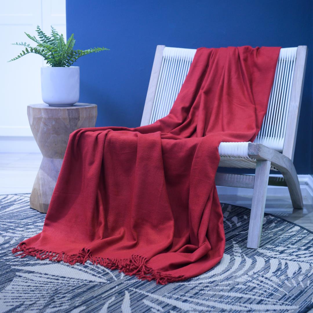 Melody Plain Throw (Paprika Red)