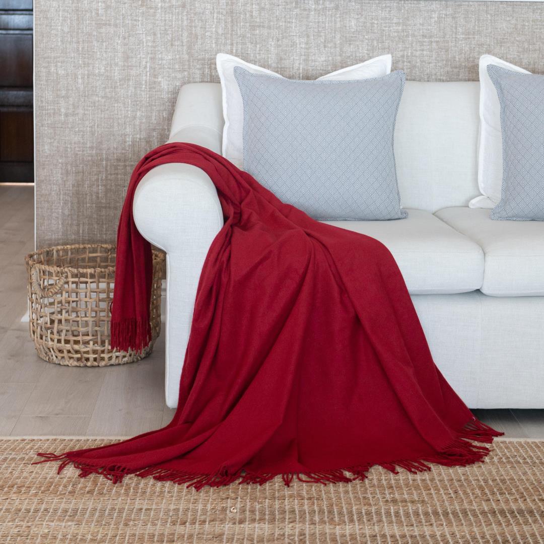 Melody Plain Throw (Paprika Red)