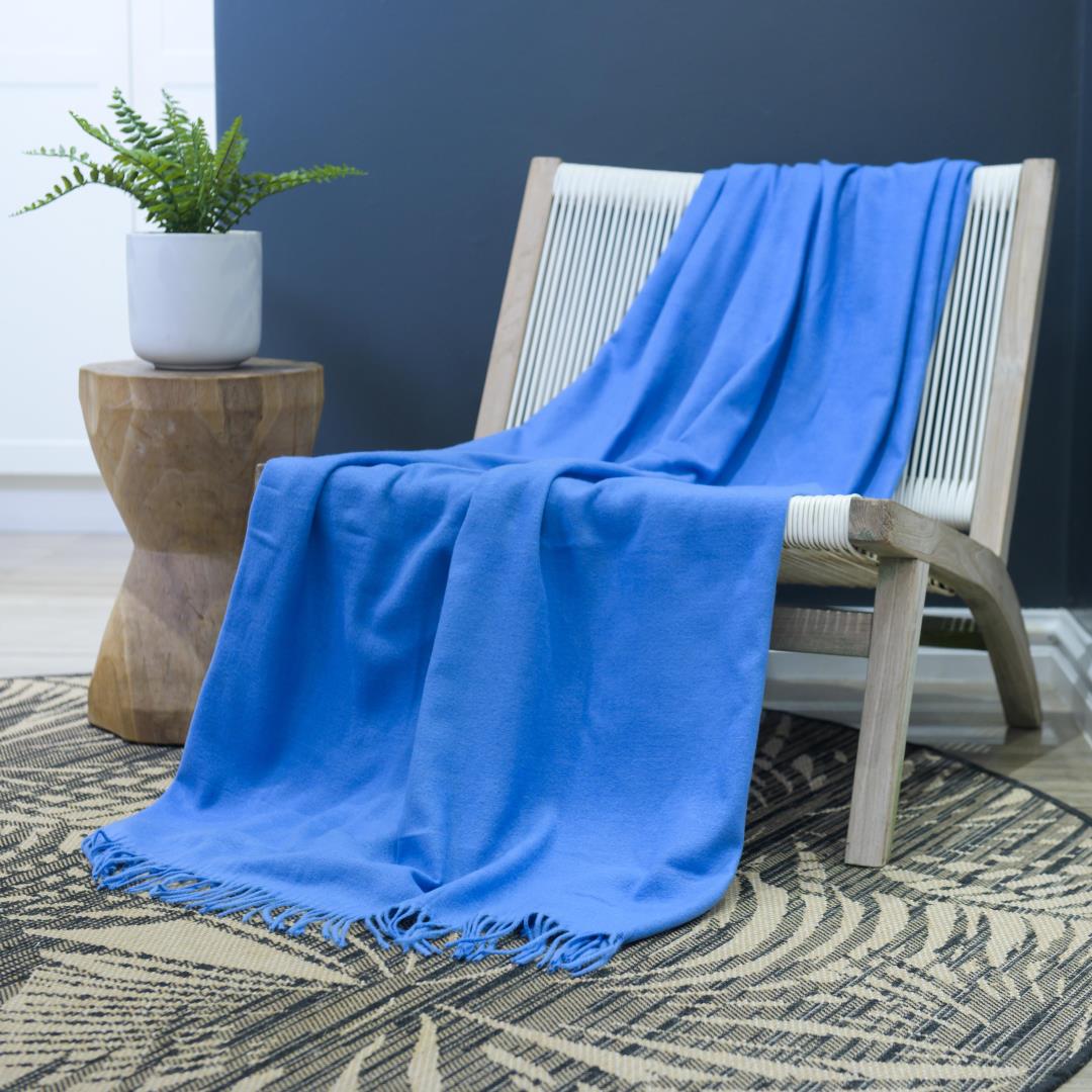 Melody Plain Throw (Saxe Blue)