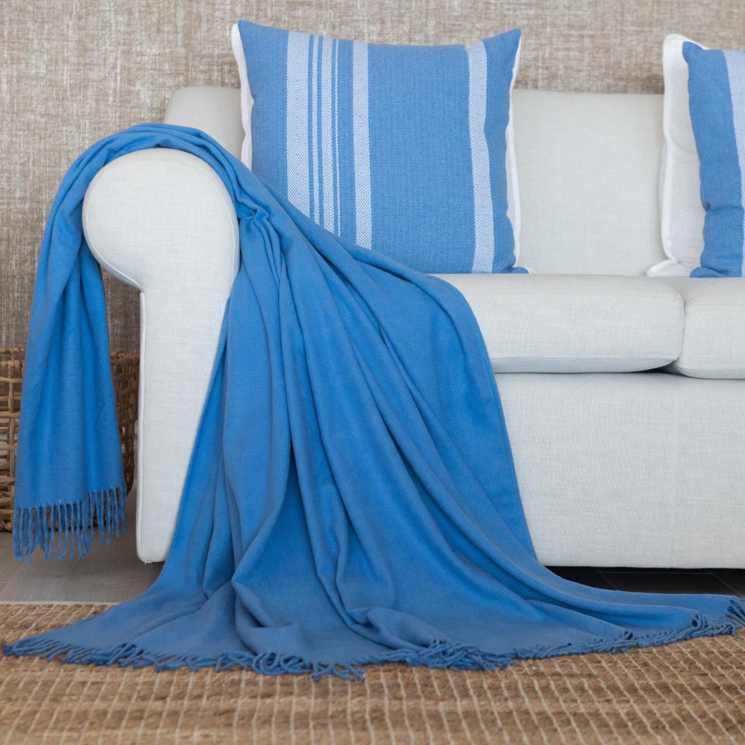 Melody Plain Throw (Saxe Blue)