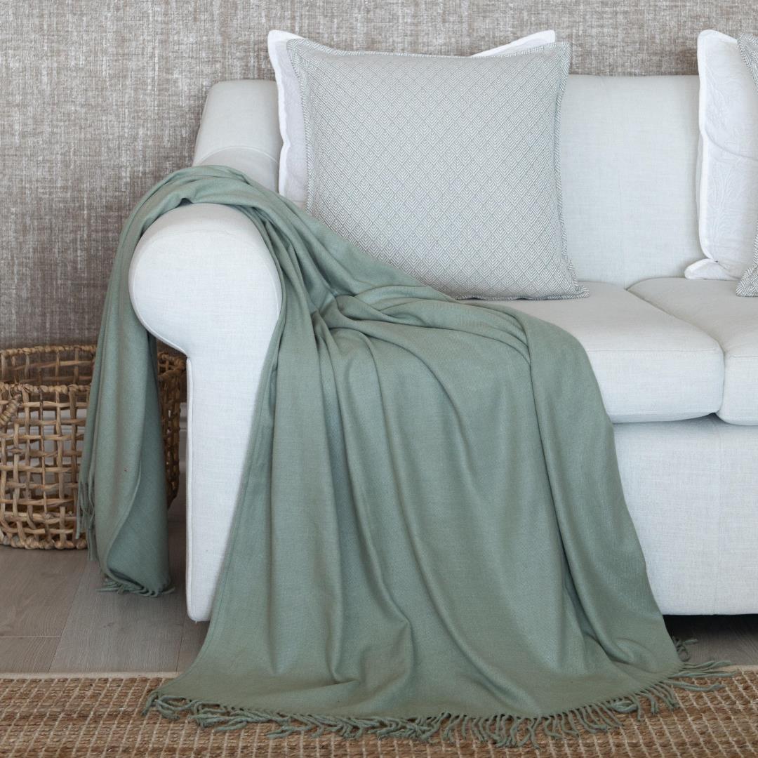 Melody Plain Throw (Olive Green)