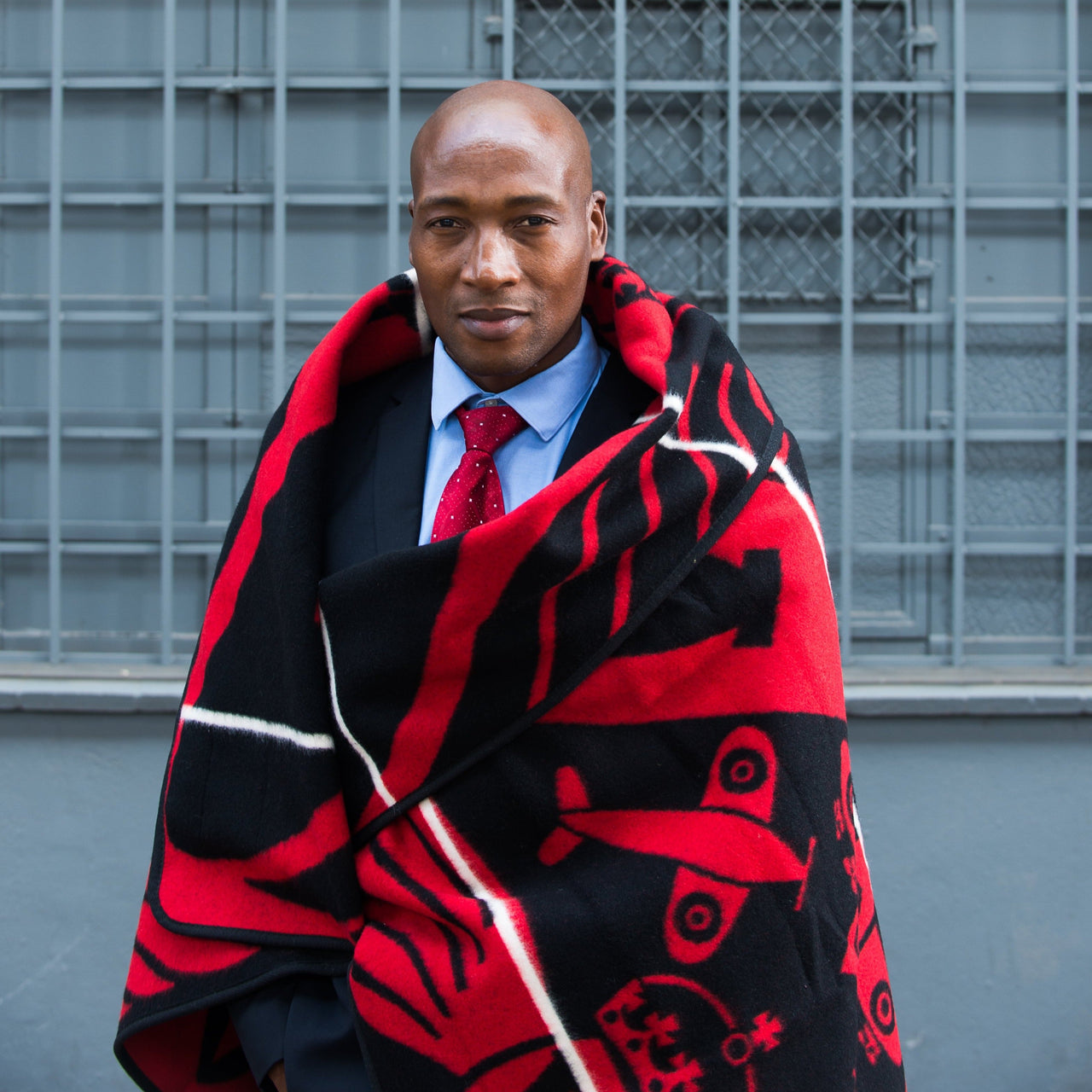 Basotho Victoria England Spitfire Blanket (Red and Black)
