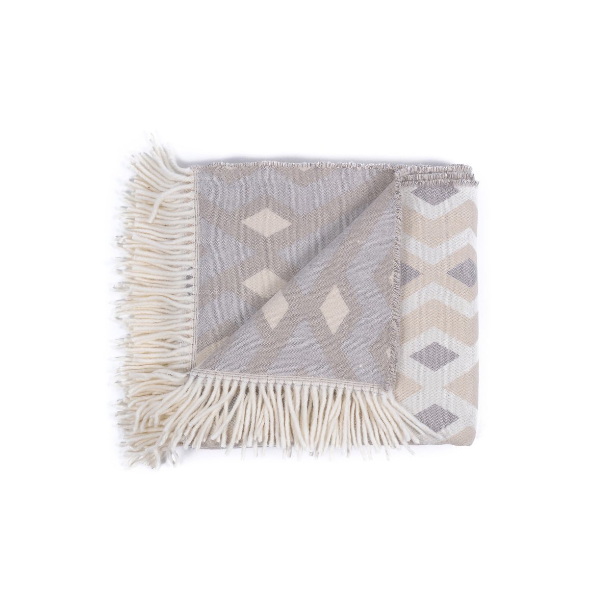 Lana Sahara Wool Throw (Bone/Natural)