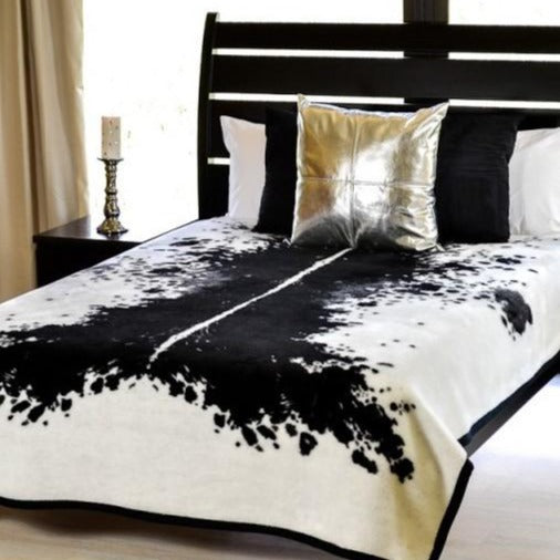 belfiore nguni furpile blanket black and white