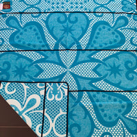 Basotho Seanamarena Chromatic Blanket (Peacock Blue / White / Black Stripe)