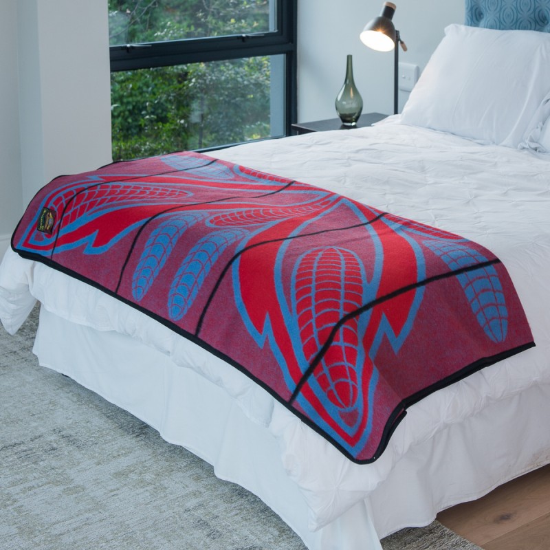Basotho Seanamarena Poone Blanket Cobalt Blue Red Black Stripe basotho-seanamarena-poone-blanket-cobalt-blue-red-black-stripe